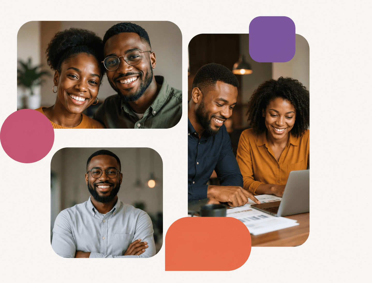 Nigerian business owners and families smiling and working together